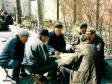 ldre herrar spelar mahjong, Beijing.